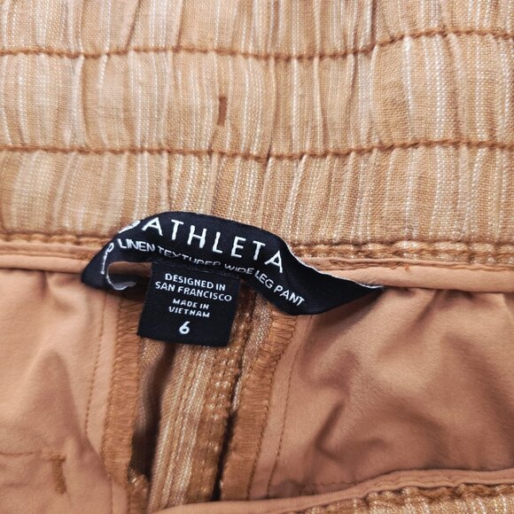 Athleta Cabo Linen Textured Wide Leg Pant, Rain Dance Size 6 - Picture 6 of 8